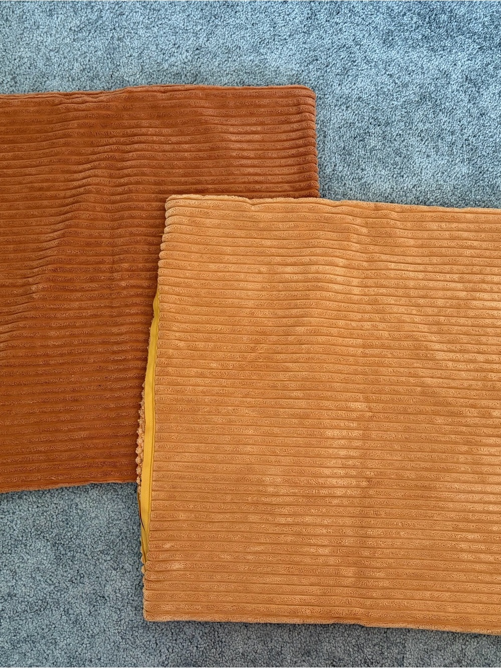 Pair of Ribbed Velvet Pillow Covers